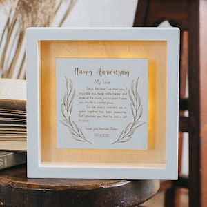 Anniversary lamp night light with your congratulations engraved text