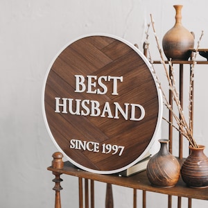 Personalized Anniversary Wooden Plaque Gift for Husband