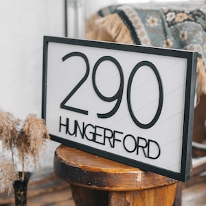 Custom House Number Sign: Modern 3D Wood Plaque