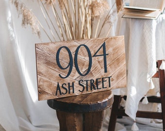House numbers sign horizontal address Number Plaque, Housewarming gift