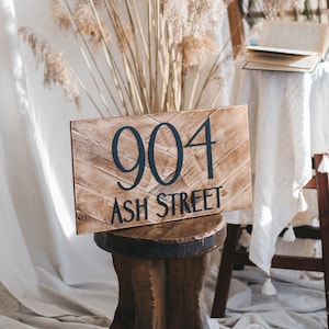 House numbers sign horizontal address Number Plaque, Housewarming gift