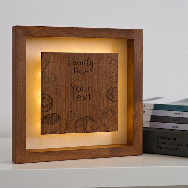 Handwritten family recipe gift, engraved family recipe, handwriting gift on wood