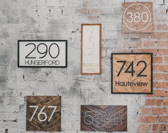 Custom Wood House Number Sign: 3D Address Plaque, New Home Gift