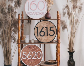 Framed Round house number Sign, House Number Plaques, House number sign - 10, 12, 16, 18, 20 inches