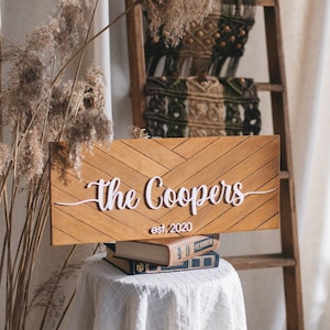Newly married couple gift, Personalized Wedding Gift,Valentines Day Gift, Last Name Established Sign, Family Name Sign, Anniversary Sign
