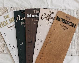 Tabla de crecimiento, decoración de sala familiar, tabla de altura de madera personalizada toise en bois