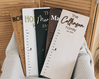 Regla personalizada para el crecimiento familiar: regalo para el primer cumpleaños, decoración de pared de madera