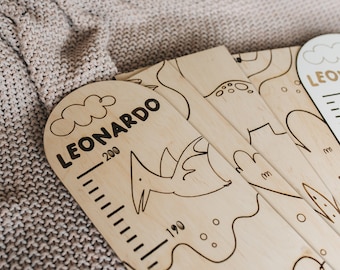 Regla de madera para tabla de crecimiento: Tabla de altura para niños
