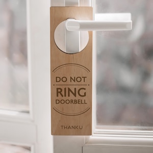 No soliciting sign for house, do not ring doorbell sign, door hanger, quite zoom meeting, Hanger handle hotel, room, house, office