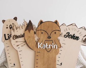Tabla de altura de madera personalizada: decoración para guardería, regla para tabla de crecimiento