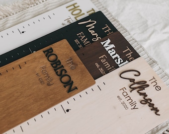 Regla personalizada para tabla de crecimiento familiar: decoración de pared de madera 3D