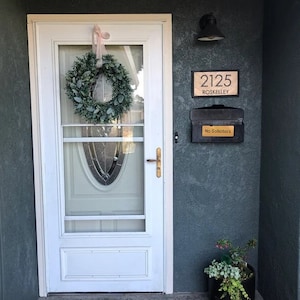 Mailbox sign, rectangular horizontal house number sign , address sign, house number plaque