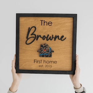 Unser erster Lageplan für Zuhause, Geschenk für neues Zuhause, Geschenk für das erste Zuhause, Einweihungsgeschenk