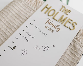 Tabla de crecimiento de madera personalizada: Rastreador de altura familiar en 3D