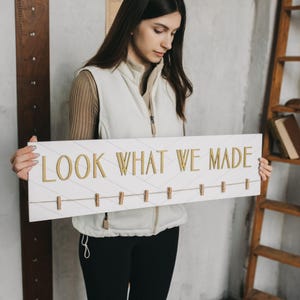 3D Wooden 'Look What We Made' Art Display: Nursery Decor