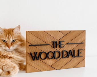 Custom Wood Airbnb Welcome Sign: 3D House Number Plaque