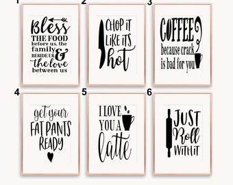 Funny Kitchen Quotes Bundle Vol 5 Graphic by peachycottoncandy