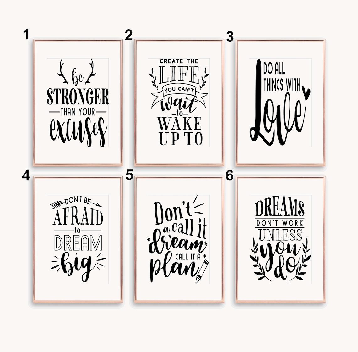 Inspirational & Motivational Quotes A5 A4 A3 Prints Etsy