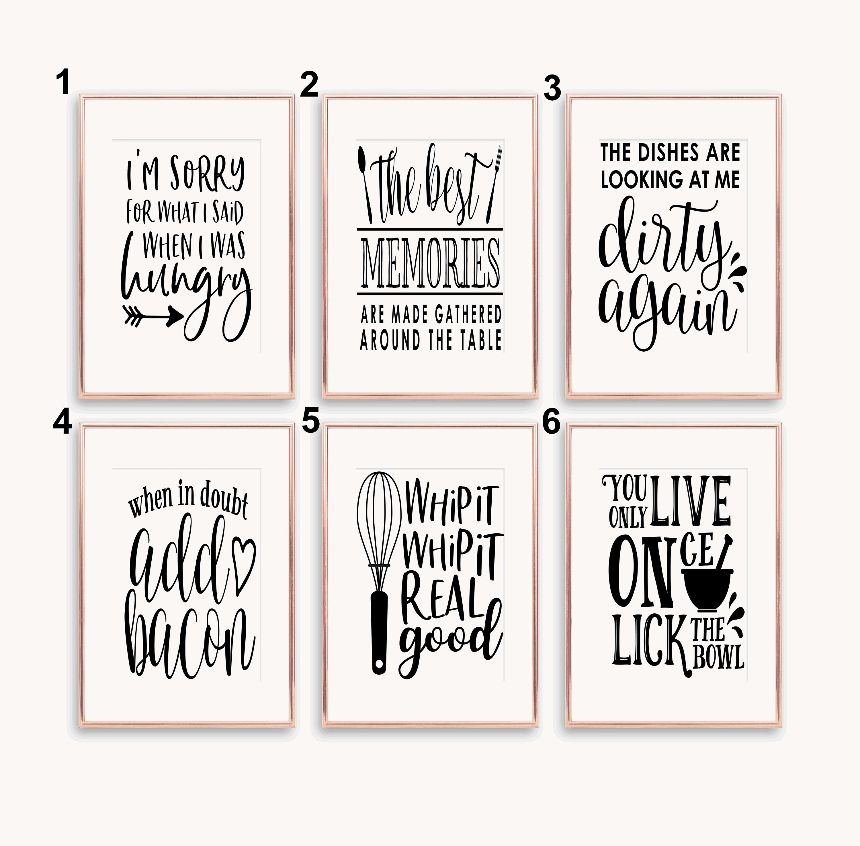 Funny Kitchen Quotes Kitchen Prints Kitchen Decor A5 A4 A3 