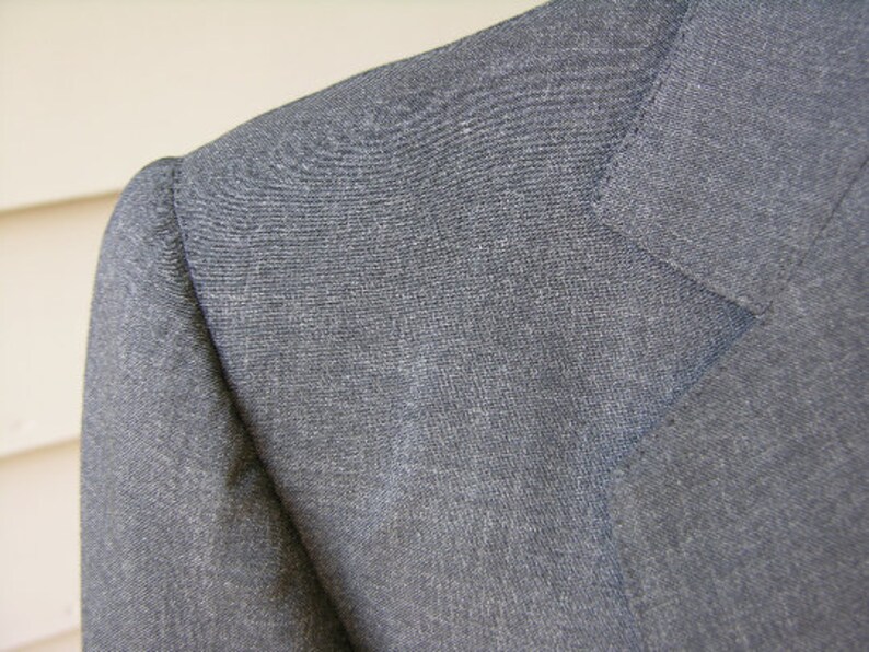 Costume Homme Vintage Caraceni - Taille 48-50 L - Laine Grise Sur Mesure Roma - Occasion Très Bon état