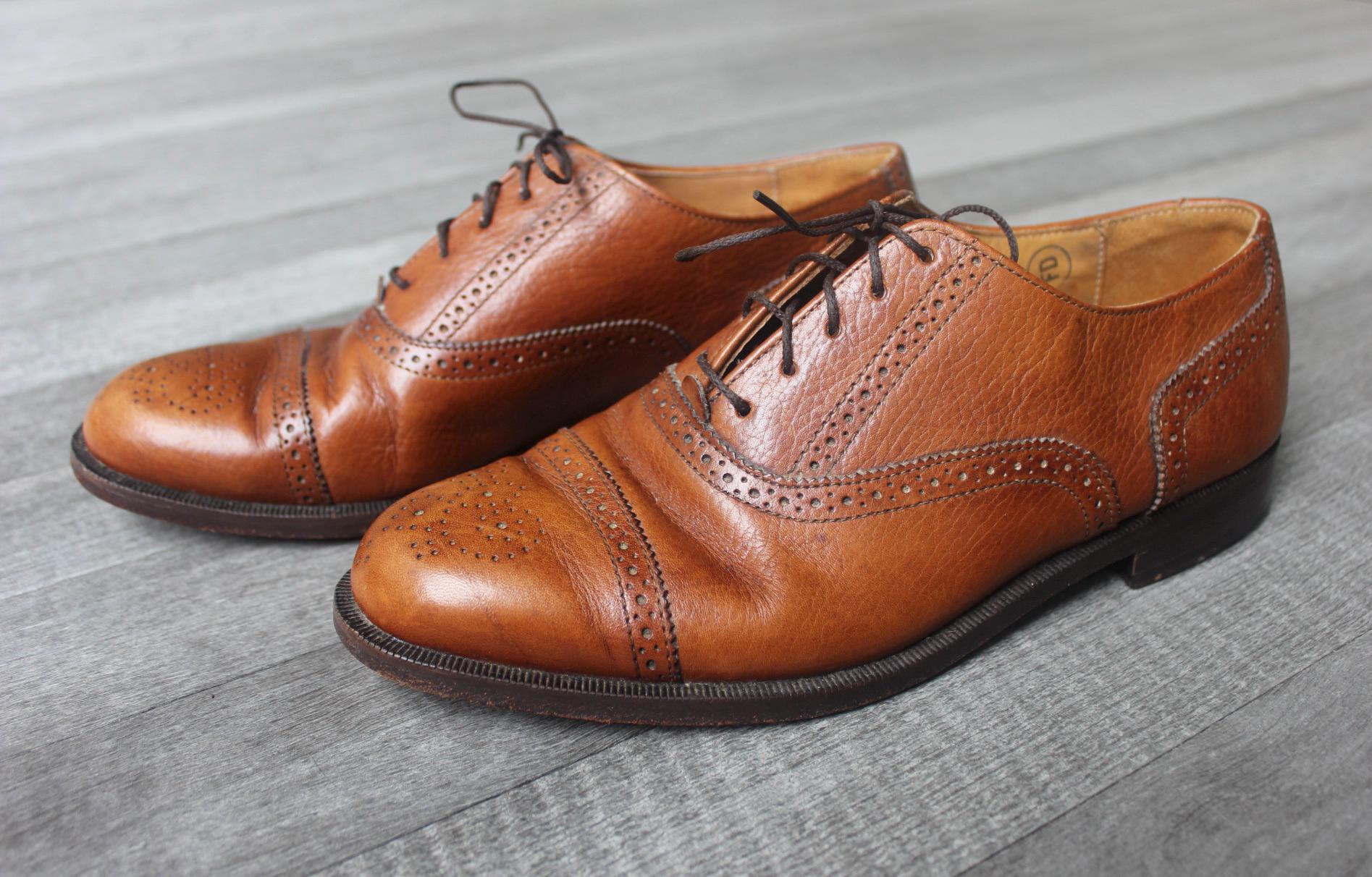 Vintage 80's - 90's -cole Haan- Men's Oxford Cap Toe Shoes