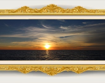 Fotografía panorámica de la playa de Naples, Florida, arte mural al atardecer, decoración costera para el hogar, impresión fotográfica, regalo para amantes del océano