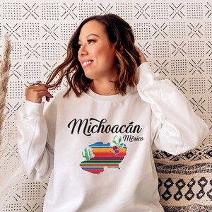 Michoacan Sweatshirt, Mexico Sweatshirt, Gifts for Mexican Women, Spanish Sweatshirt, Sudaderas en Espanol, Sueter Mexicano