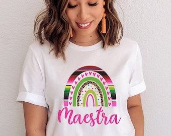 Chemise Maestra, Chemise de professeur d’espagnol, Maestra Bilingue, Cadeau d’enseignant bilingue, Double Immersion espagnol, Cadeau Maestra, Camisas en Espanol