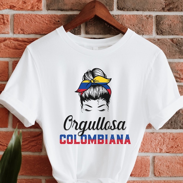 Chemise Colombiana, T-shirt espagnol Colombie, T-shirt latina colombien, Camisas en Espanol, Cadeaux Colombie, Chemise espagnole