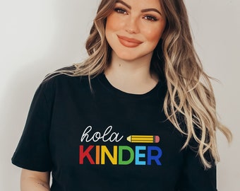 Kinder Spanish Teacher, Kindergarten Teacher Shirt, Bilingual Teacher Gift, Maestra Shirt Gift, Spanish Shirt, ESL Teacher