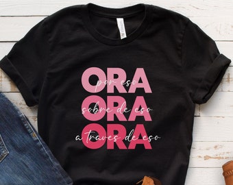 Spanish Christian T-Shirt: Latina Religious Women's Gift