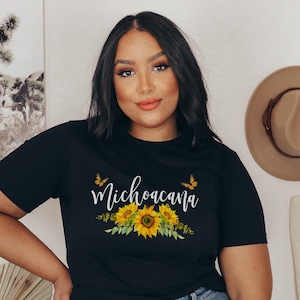 Michoacana Sonnenblume T-Shirt: Lateinischer Stolz, mexikanisches Geschenk