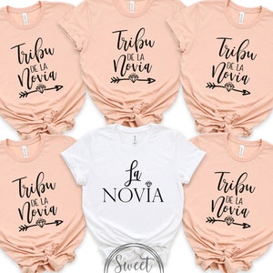 Novia Tribu Latina Camisetas de Boda, Boda Mexicana Español Novias Novias Novias Camisetas, Regalos de Boda Mexicana Española