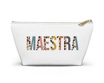 Maestra Pouch Bag, Spaanse leraar, Maestra Gift, Spaanse leraar Gift, tweetalige leraar Dank u Gift, Maestra de Espanol, Leraar Tas
