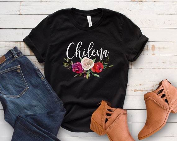 Chilena Latina T-Shirt: Floral Spanish Pride Shirt