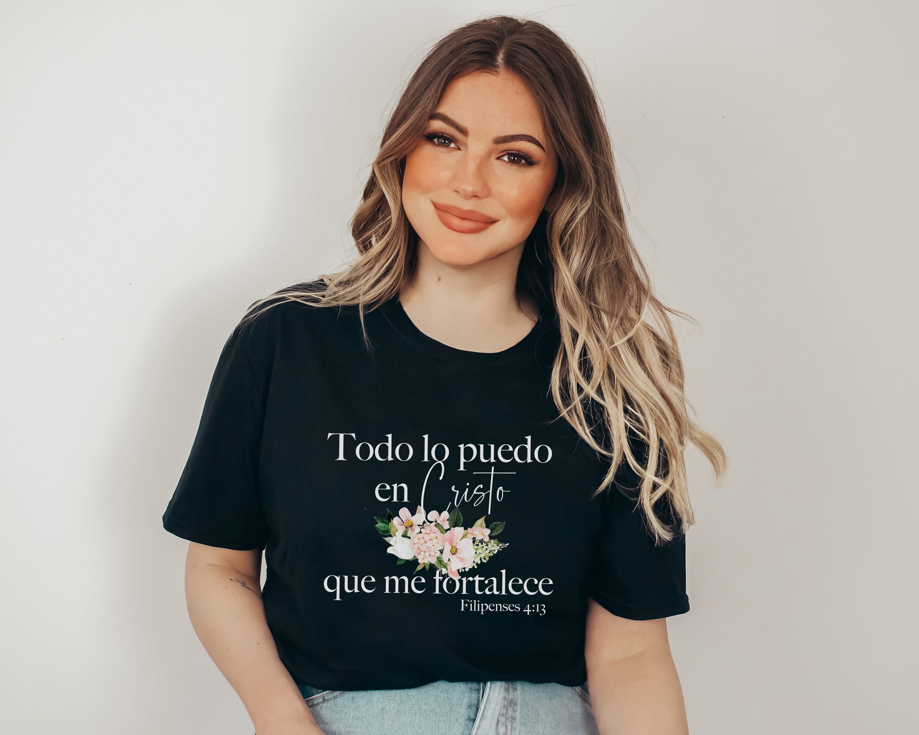 Spanish Shirt Christian, Todo Lo Puedo En Cristo Shirt, Bible T-shirts,  Religious Spanish Women's T-shirt Gift 