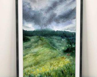 Nordische Wand Kunst Drucke Digitaler Download Nordische Landschaft Nordischer Aquarell Druck Digitaldruck Skandinavischer Druck Skandinavische Wandkunst