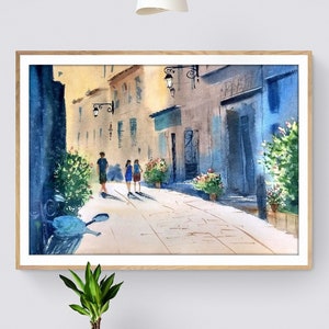 Spain wall art prints digital download Mediterranean wall art digital print Spain watercolor print Spain cityscape art print Downloadable