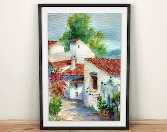 Andalusia print Spain wall art prints digital download Spain printable art Mediterranean wall art Spain watercolor print Spain digital print