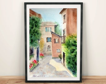 Mediterranean wall art downloadable Italy travel poster digital download Italy printable wall art Italy painting Bedromm wall art