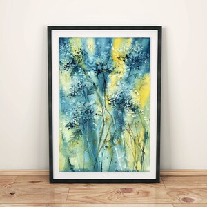 Abstract floral wall art prints digital download Botanical print digital art Wild flowers downloadable art Cottagecore watercolor print