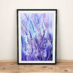 Lavender wall art prints digital download Lavender poster printable art Abstract Purple print Lavender watercolor print downloadable art
