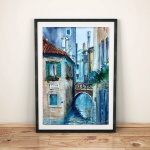 Italy Venice wall art prints digital download Italy wall art downloadable print Venice cityscape digital print Venice watercolor print