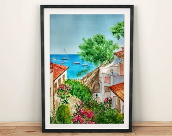Spain wall art print digital download Spain printable wall art digital print Spain travel poster Mediterranean art print Spain landscape art