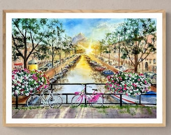 Amsterdam print digital download Amsterdam wall art prints Downloadable art Amsterdam poster Amsterdam printable art Netherlands wall art