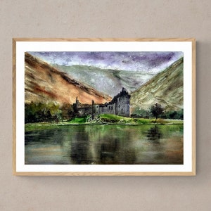 Scottish Highlands landscape print digital download Scotland Kilchurn castle print poster Printable Scotland landscape art digital print