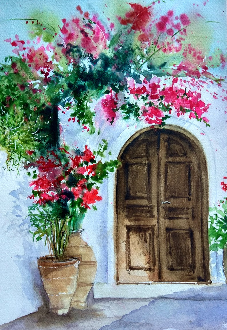 Greece Poster Mediterranean Wall Art Santorini Print Etsy