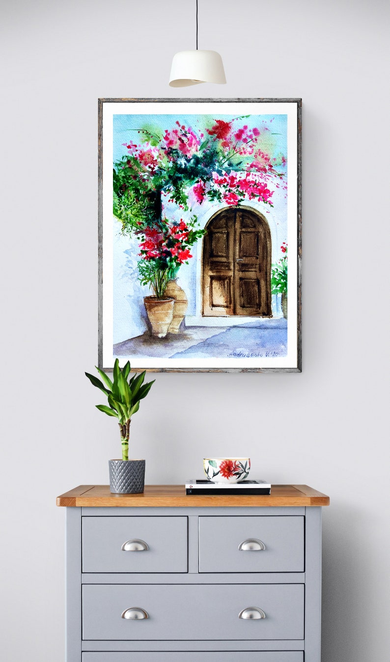 Greece Poster Mediterranean Wall Art Santorini Print Etsy