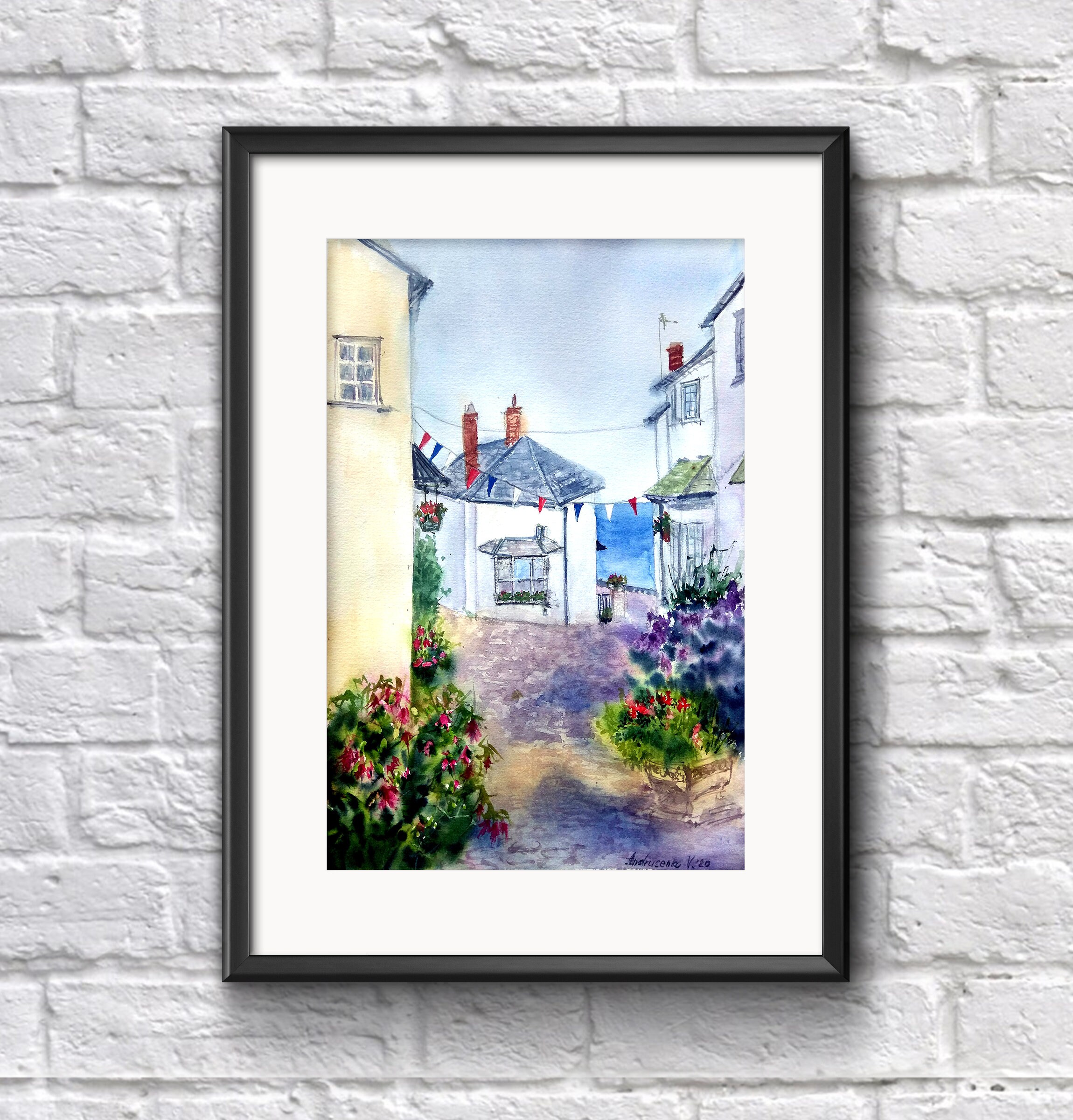 Clovelly poster Devon wall art English countryside printable Etsy