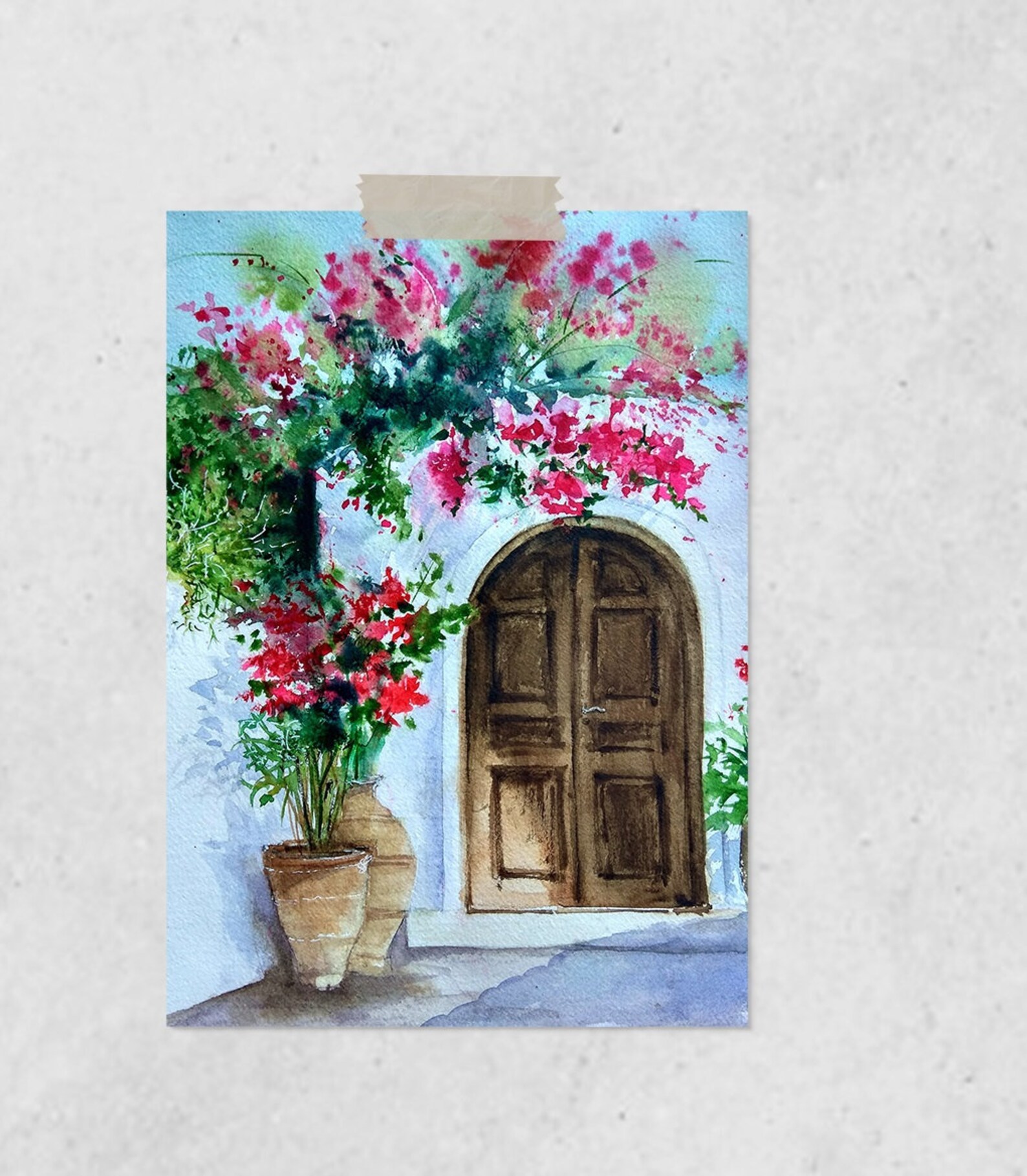 Greece Poster Mediterranean Wall Art Santorini Print Etsy